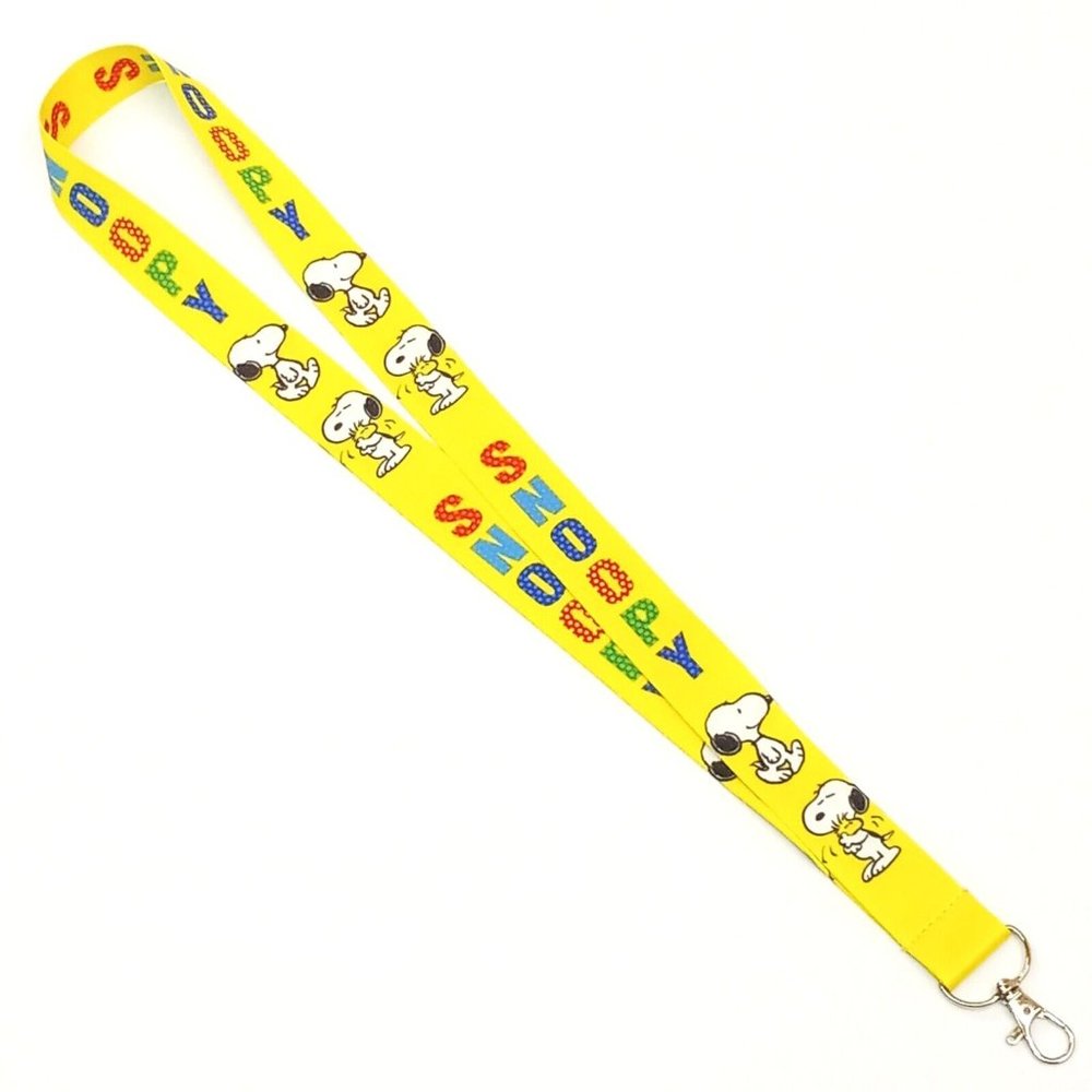 Snoopy Peanuts Yellow Lanyard Keychain ID Badge Strap - Picture 2 of 3
